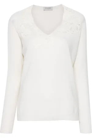 Ermanno Firenze Lace-appliqué sweater
