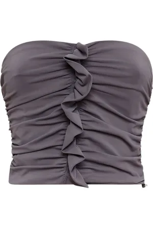 The Attico Ruffled strapless top
