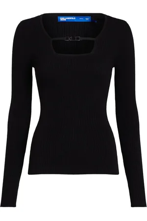 Karl Lagerfeld Square-neck knitted top