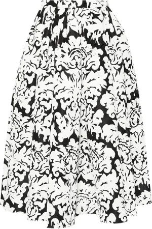 Alexander McQueen Damask-print midi skirt