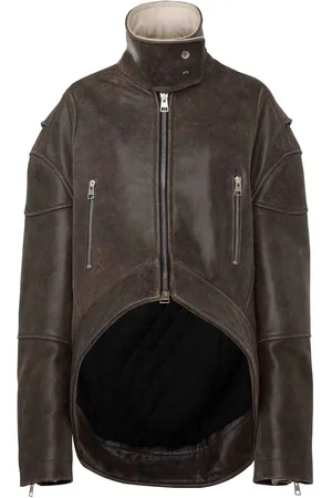 J.W.Anderson High-neck curved leather jacket