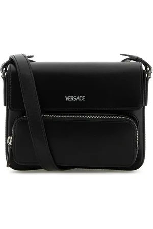 VERSACE Leather messenger bag
