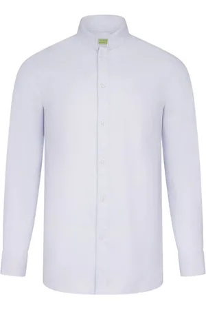 SHANGHAI TANG Logo-embroidered poplin shirt