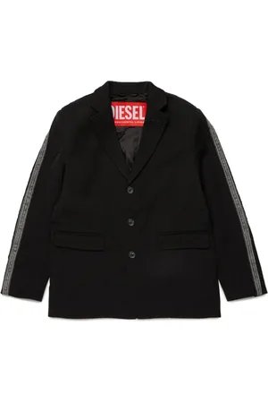 Diesel Denim-appliqué single-breasted blazer