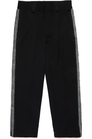Diesel Denim-panelled straight-leg trousers