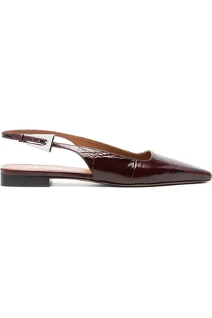 PARIS TEXAS Embossed-crocodile ballet flats