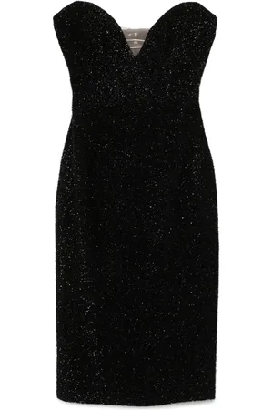 Elisabetta Franchi Lurex tweed midi dress