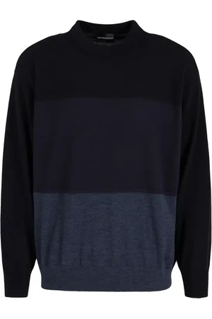 Emporio Armani Colour-block virgin-wool jumper
