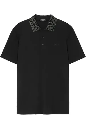 VERSACE Crystal-embellished polo shirt