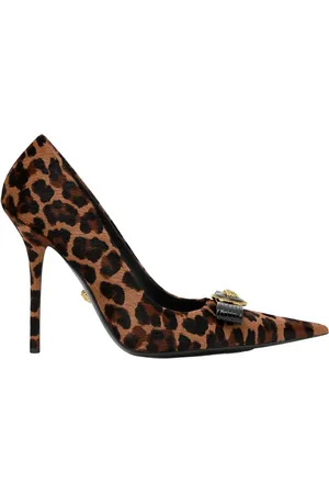 VERSACE 120mm Gianni Ribbon leopard pumps