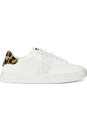 VERSACE Greca leopard-embroidered sneakers