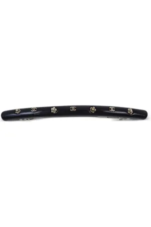CHANEL 2002 logo icons hair barrette