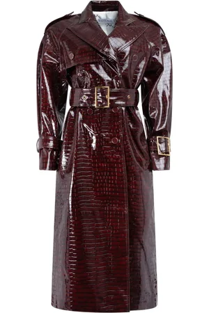 Rowen Rose Vinyl-effect trench coat