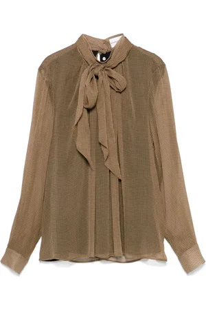 Claudie Pierlot Check tie-neck blouse