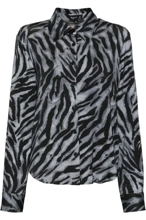 AGNÈS B. Zebra-printed jersey shirt