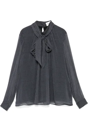 Claudie Pierlot Check tie-neck blouse