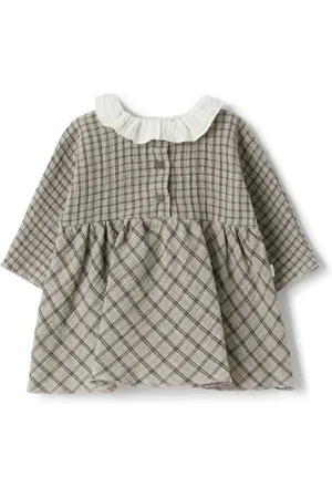 TEDDY & MINOU Grid-pattern gauze dress