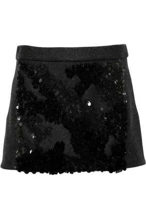 Plan C Sequined m??lange-effect mini skirt