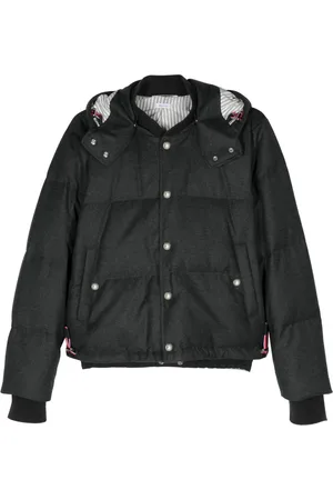Thom Browne Hooded flannel down jacket