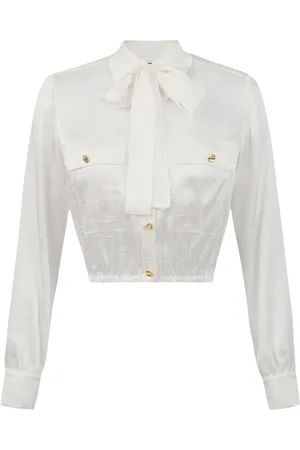 Elisabetta Franchi Cropped jacquard blouse