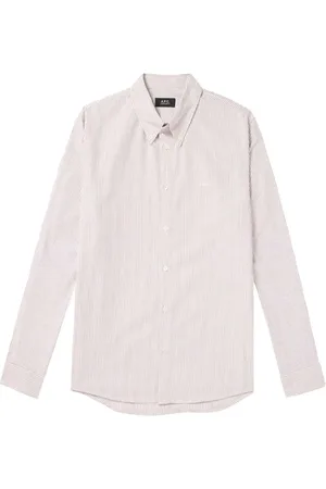 A.P.C. Embroidered-logo striped shirt