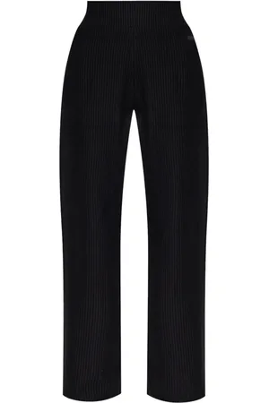 EA7 Ribbed straight-leg trousers