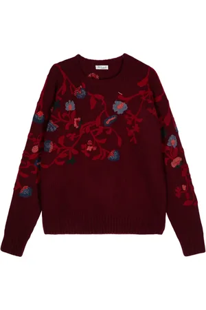 LEATHERSMITH OF LONDON Floral intarsia-knit jumper