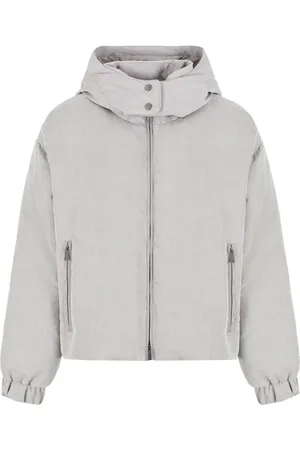 Emporio Armani Corduroy hooded puffer jacket
