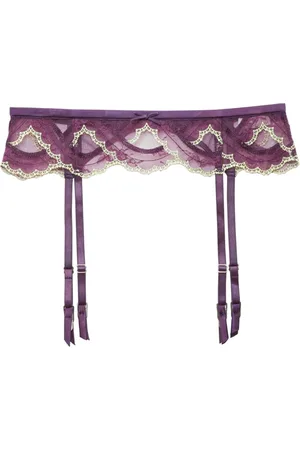 FLEUR DU MAL Hendrix embroidered garter belt