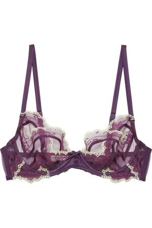 FLEUR DU MAL Hendrix embroidered demi bra