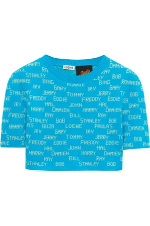 Loewe Text-print knitted top