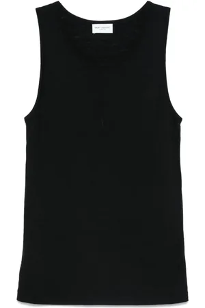 Saint Laurent Logo-embroidered tank top