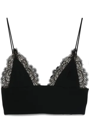DAVID KOMA Lace-detail cropped top