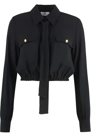 Elisabetta Franchi Foulard scarf-neck cropped blouse