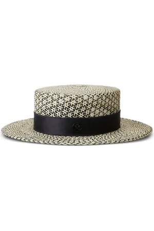 Le Mont St Michel Kiki logo-detail straw fedora