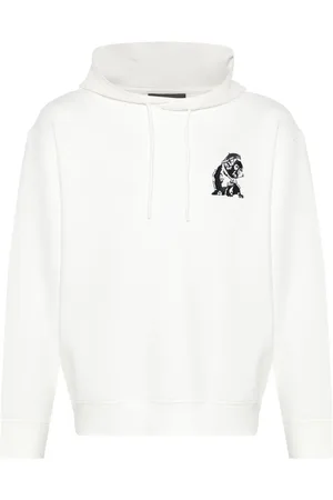 Emporio Armani French Bulldog-embroidered hoodie