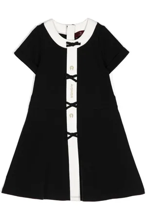 Aigner Bow-detail logo-embroidered dress