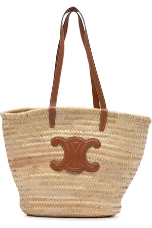 Céline 2019 Large Triomphe Raffia Panier tote bag