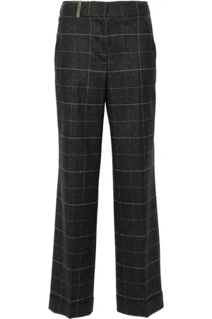 PESERICO SIGN Lurex checked trousers