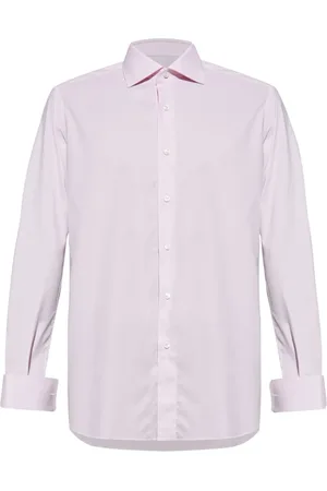 BRIONI Spread-collar cotton shirt