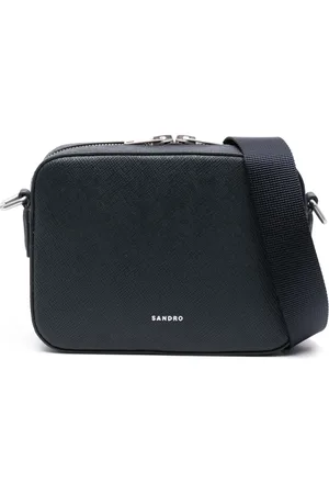 Sandro Small Saffiano logo-stamp messenger bag