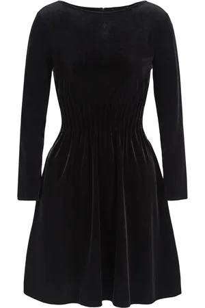 Emporio Armani Velvet long-sleeved peplum dress