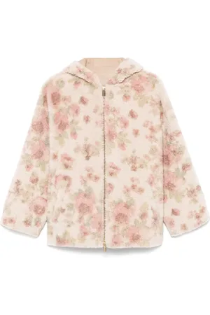 BLUMARINE Bouquet-print shearling jacket