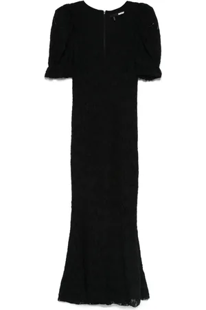 ROTATE Lace puff-sleeves maxi dress