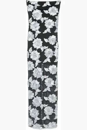 ROTATE Flower mesh maxi dress