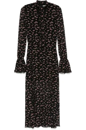 ROTATE Crinkled tie-strap maxi dress