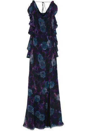 ROTATE Chiffon ruffle maxi dress