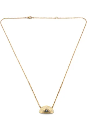 Brooke Gregson 18t Engraved Sun Ray sapphire and diamond necklace