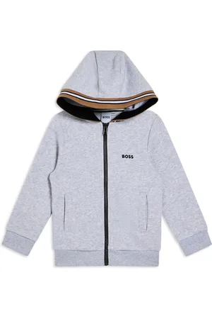 HUGO BOSS Stripe-detail zip-up hoodie