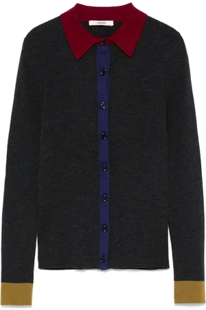 ODEEH Contrasting-trim cardigan